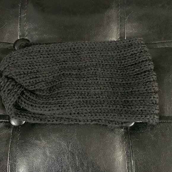 Black Knit Cotton Yarn Head Wrap Head Band Woman's One Size - Picture 5 of 6